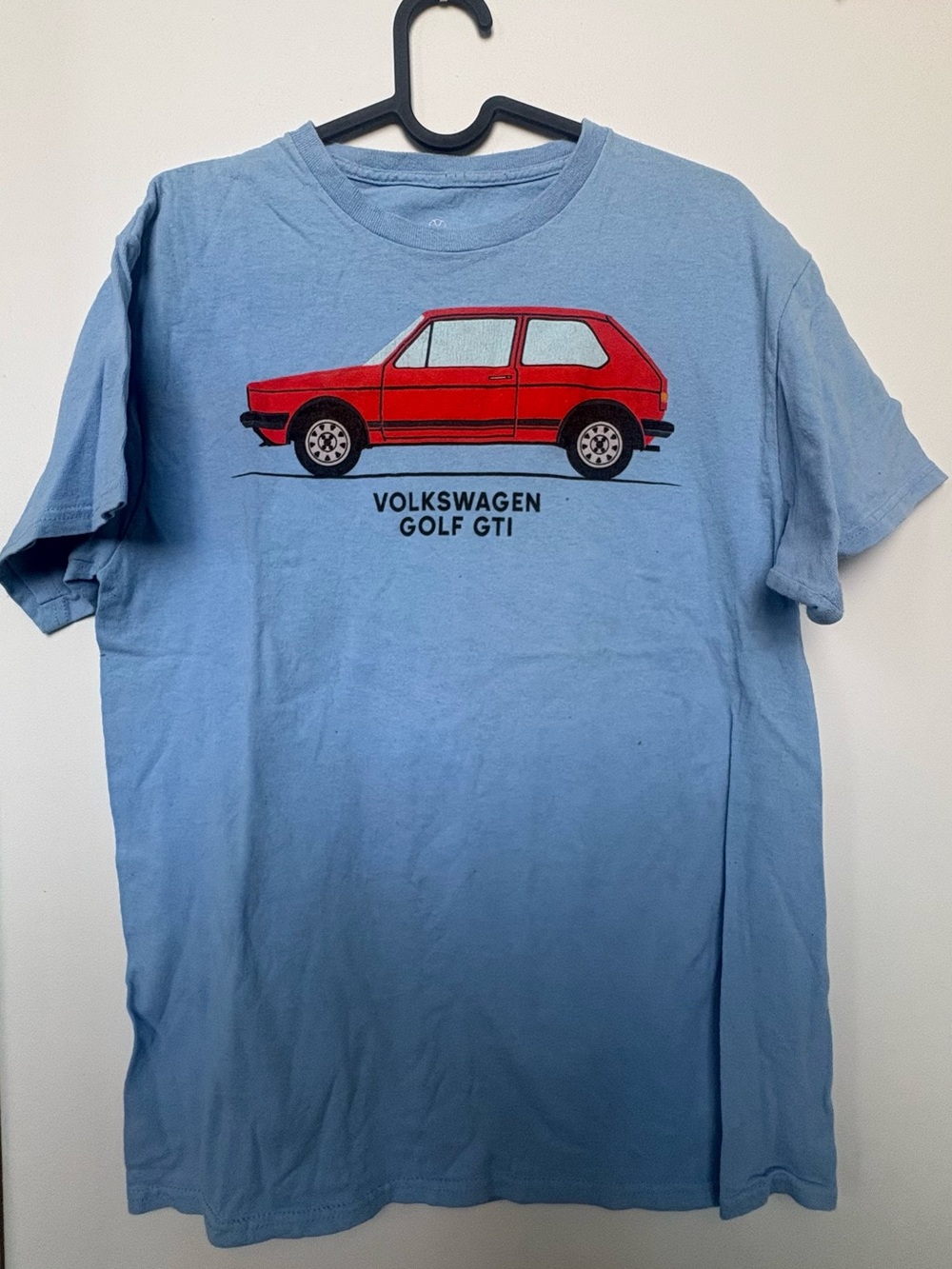 Volkswagen Golf GTI Graphic Tee - Light Blue with Red Car